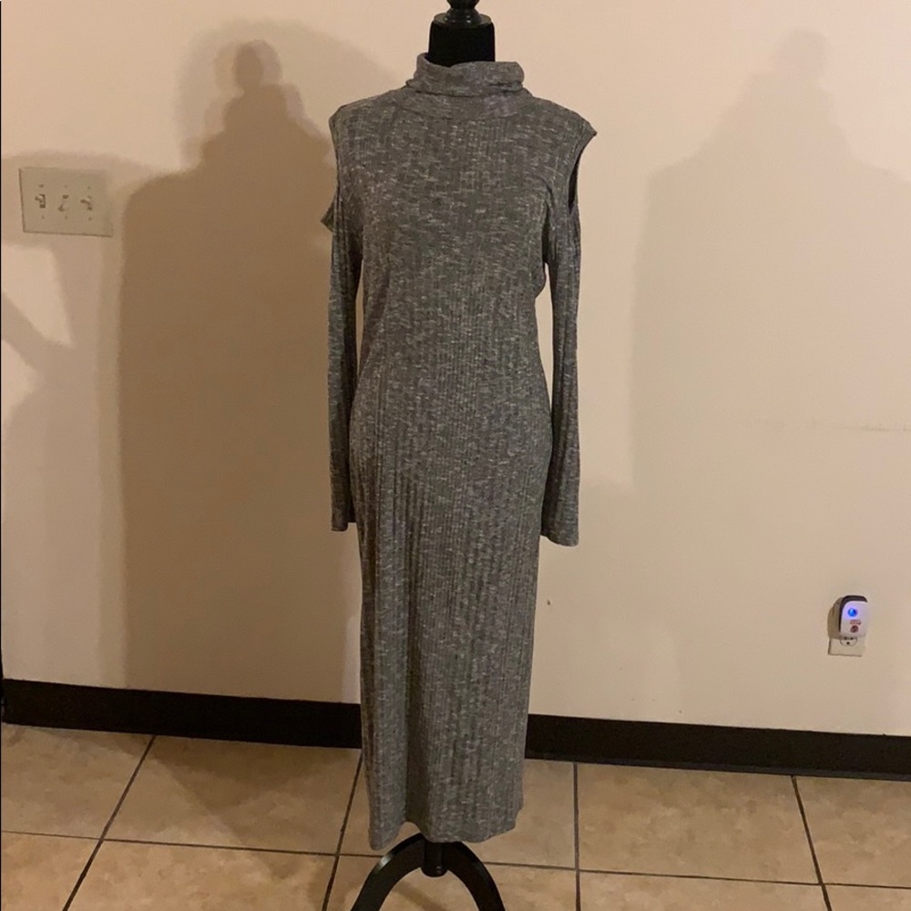 Gray sweater dress